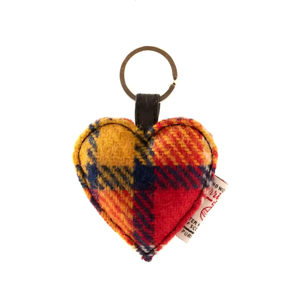 Harris Tweed Heart Key Ring - Multi