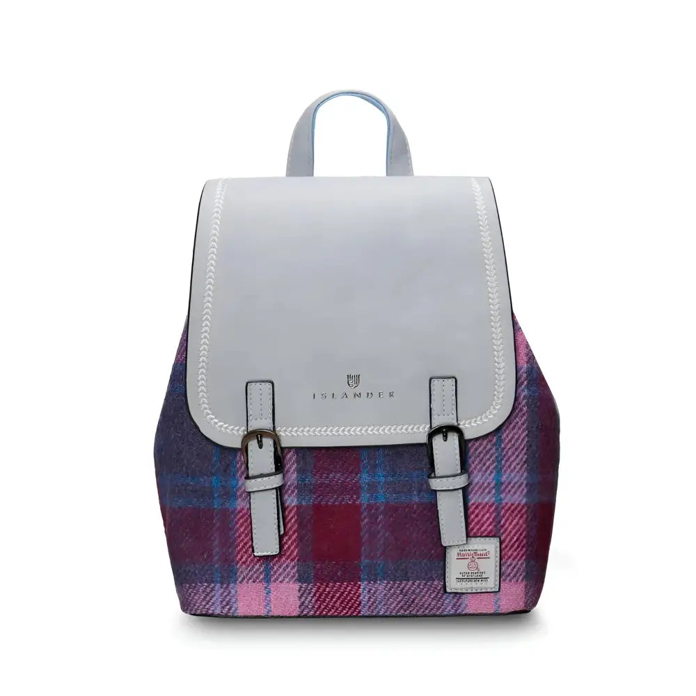 Harris Tweed Jura Backpack - Blue Pink