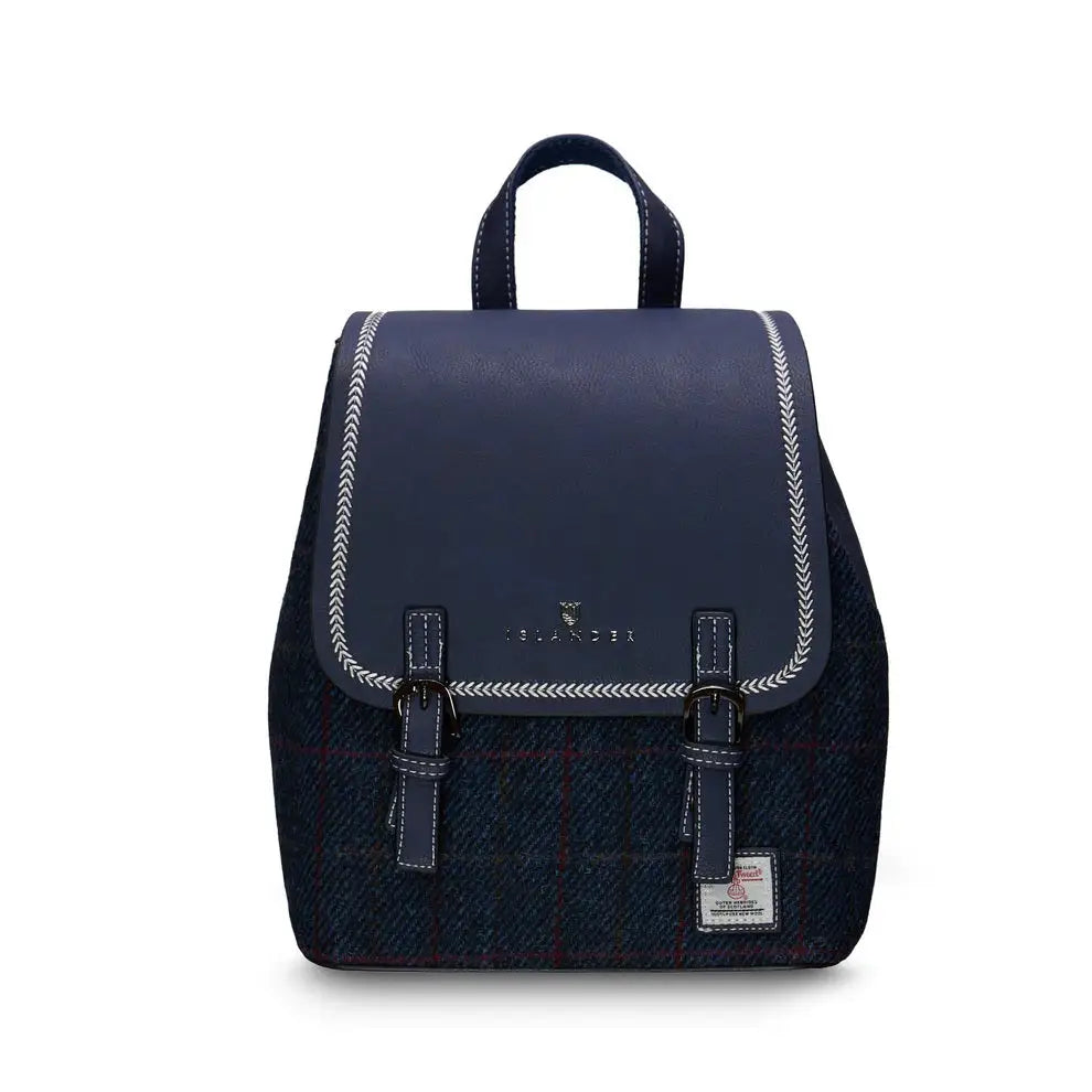 Harris Tweed Jura Backpack - Navy Overcheck