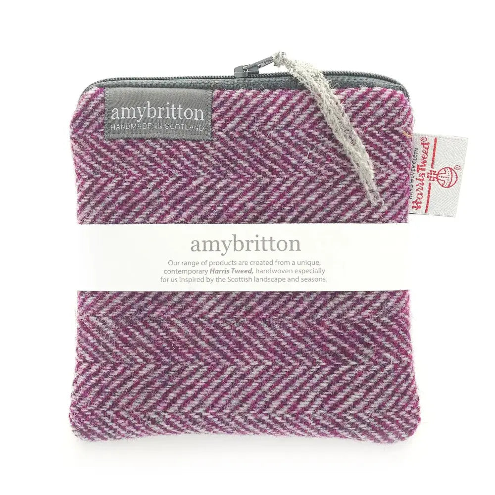Harris Tweed Large Square Purse - Heather Purple (Landscape Range)