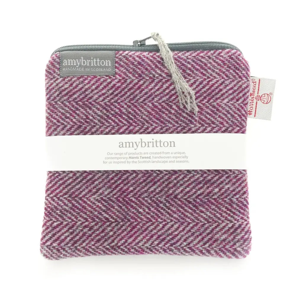 Harris Tweed Medium Square Purse - Heather Purple (Landscape Range)