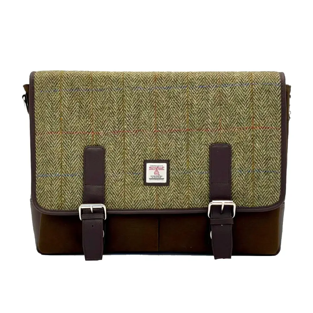 Harris Tweed Messenger Bag - Green