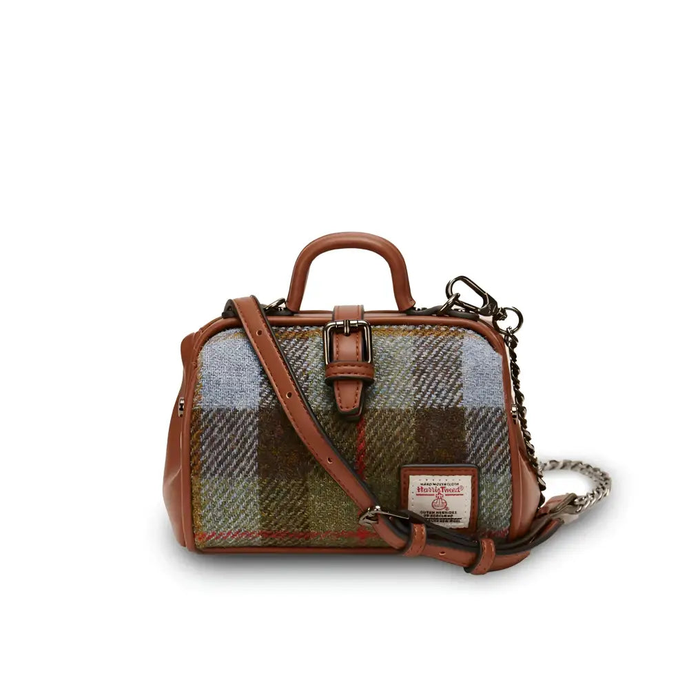 Harris Tweed Mini Doctor’s Bag - chestnut blue