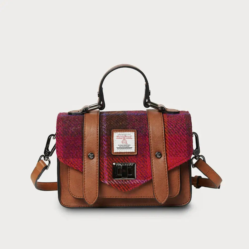 Harris Tweed Mini Satchel - fushia - Bag
