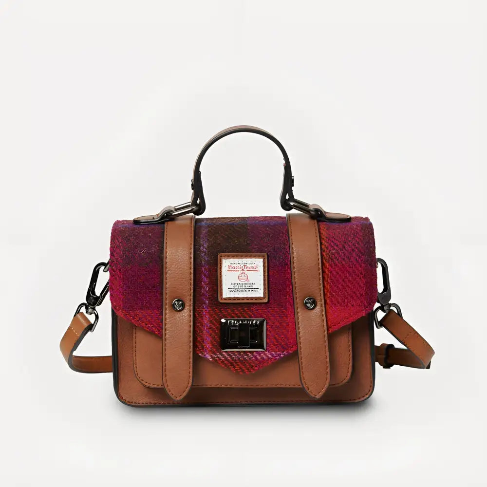 Harris Tweed Mini Satchel - fushia - Bag