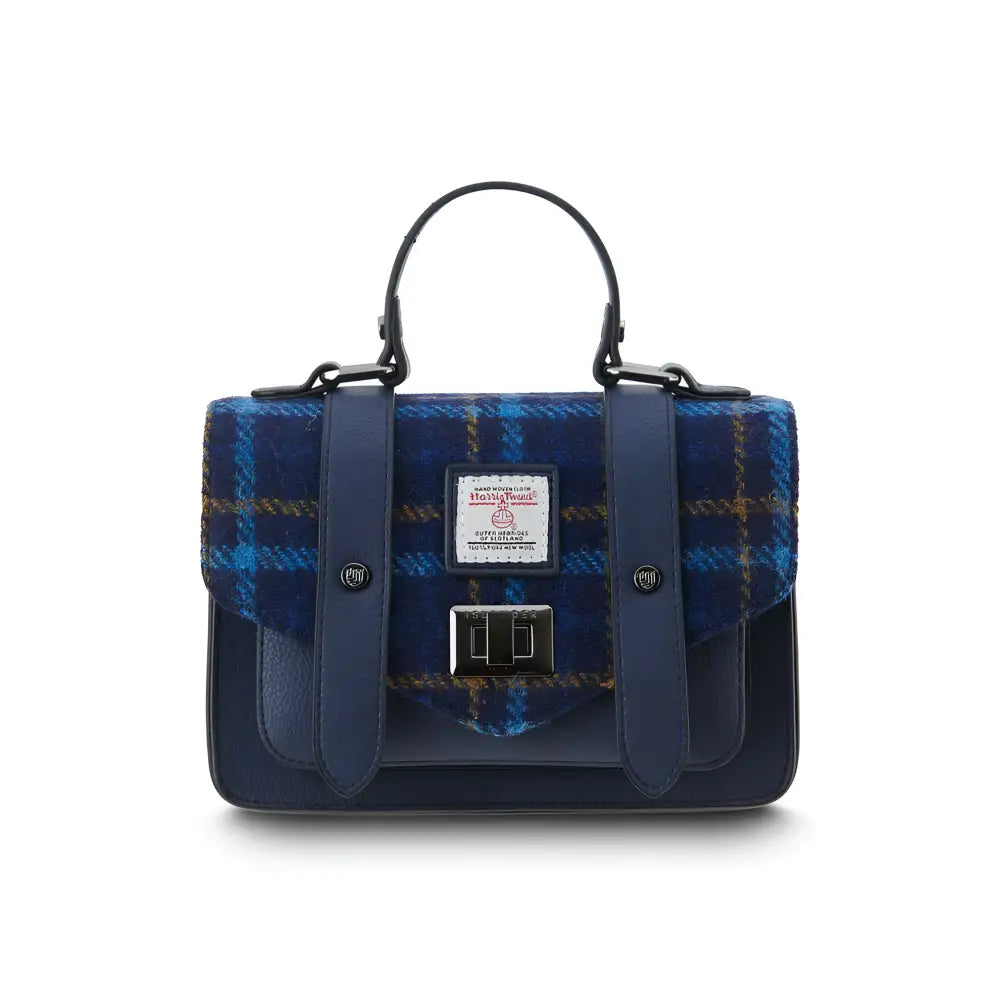 Harris Tweed Mini Satchel - Navy - Bag
