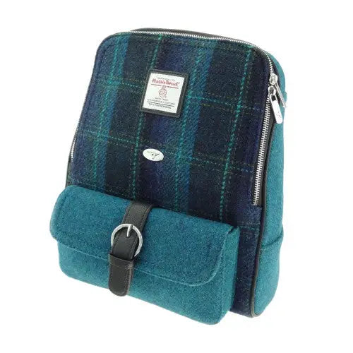 Harris Tweed Naver Backpack - Blue with Turquoise #119