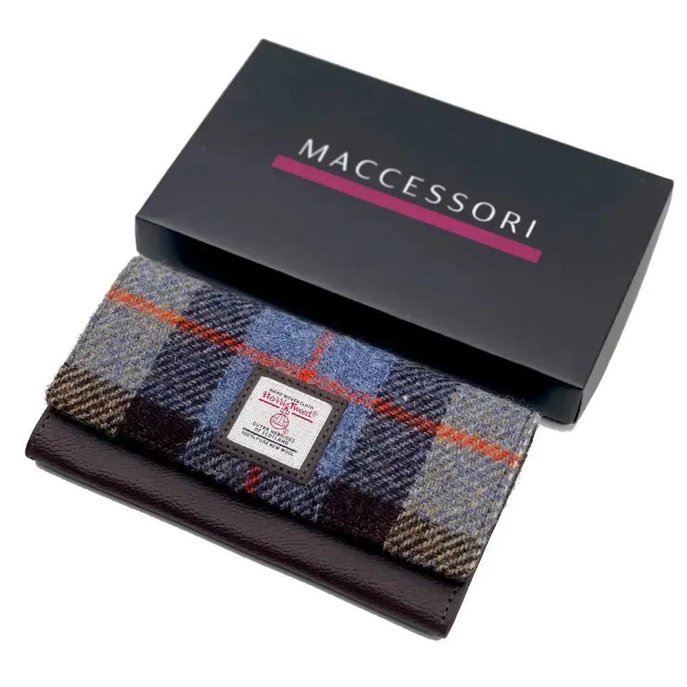 Harris Tweed Purse - Blue/Brown Check