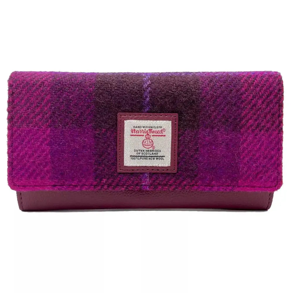 Harris Tweed Purse - Purple Check