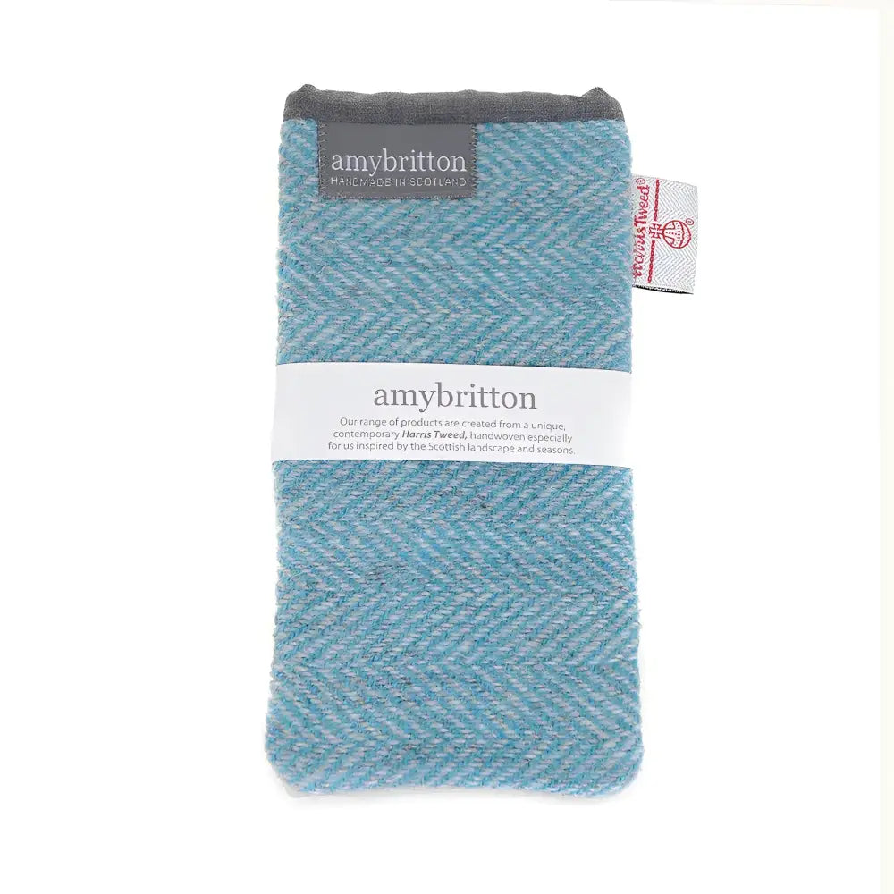 Harris Tweed Regular Glasses Case - Teal (Landscape)