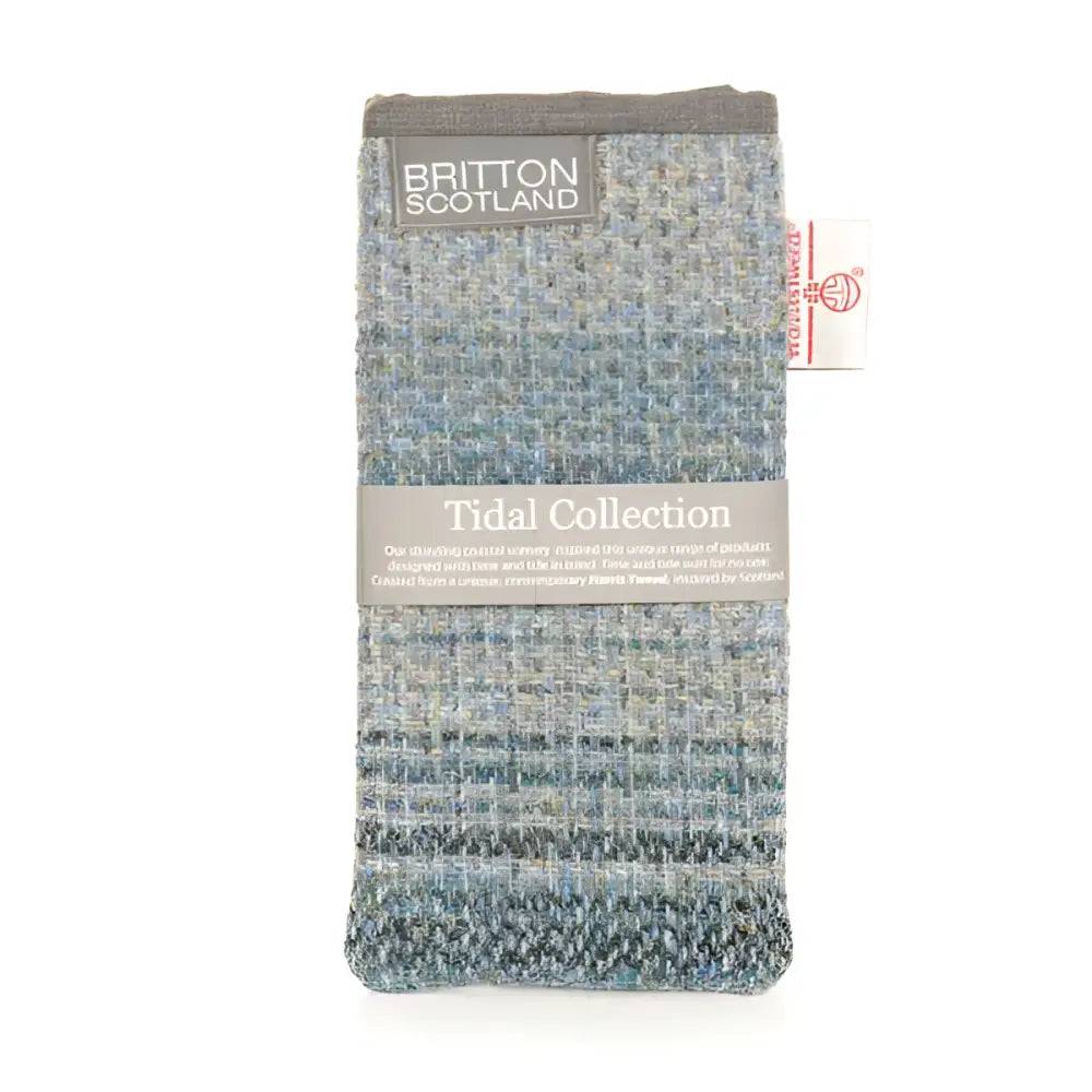 Harris Tweed Regular Glasses Case - Teal Stripe (Tidal Range)
