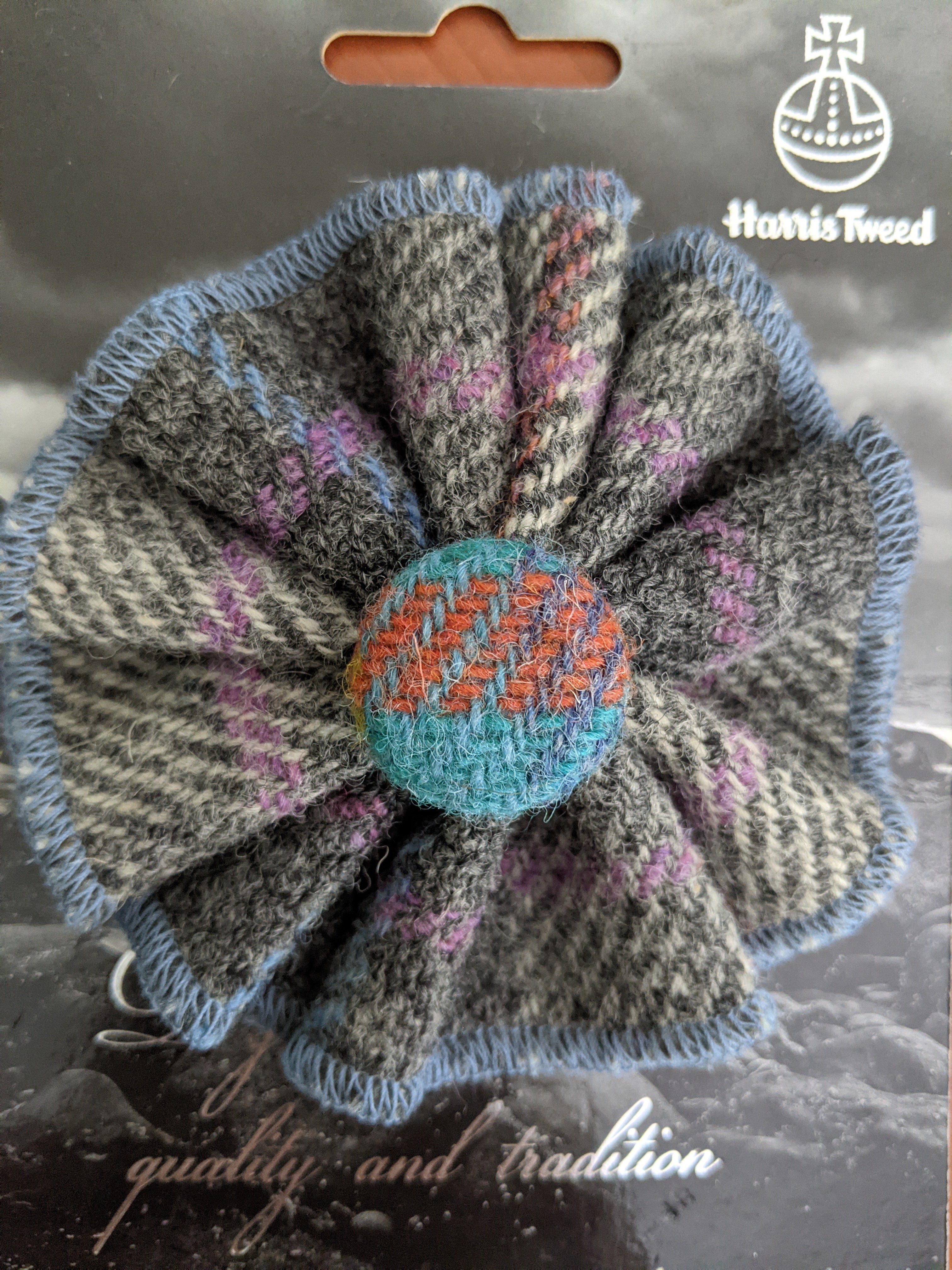 Harris Tweed Shades of Grey Rosette | Bertie Girl | Scottish Creations