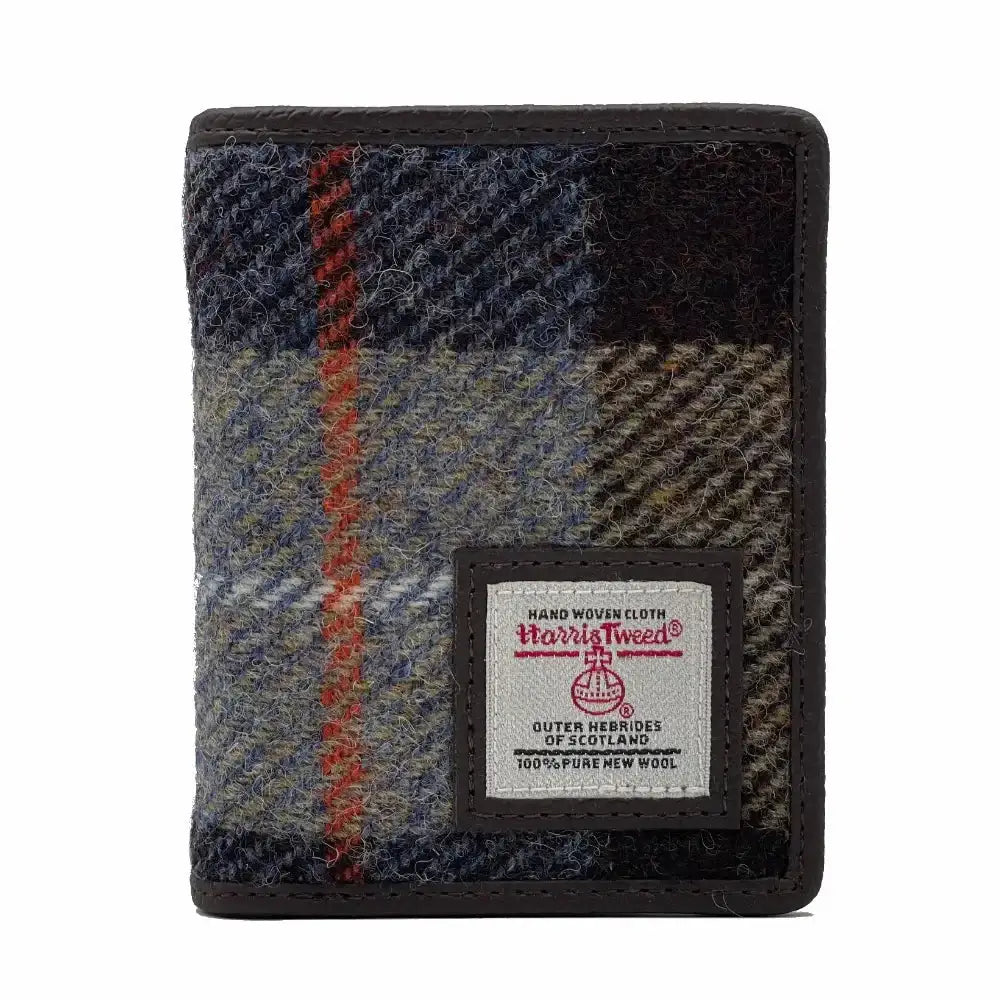 Harris Tweed Slim Bifold Wallet - Blue/Brown