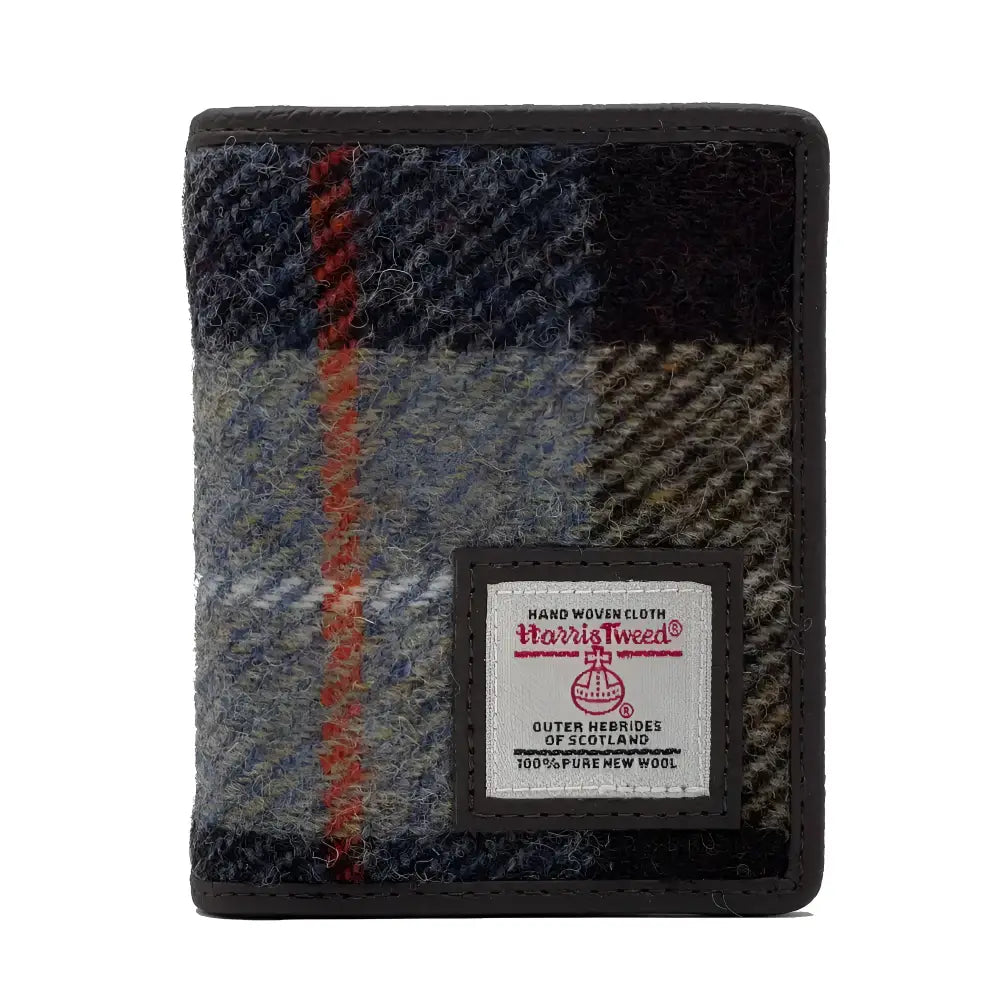 Harris Tweed Slim Bifold Wallet - Blue/Brown