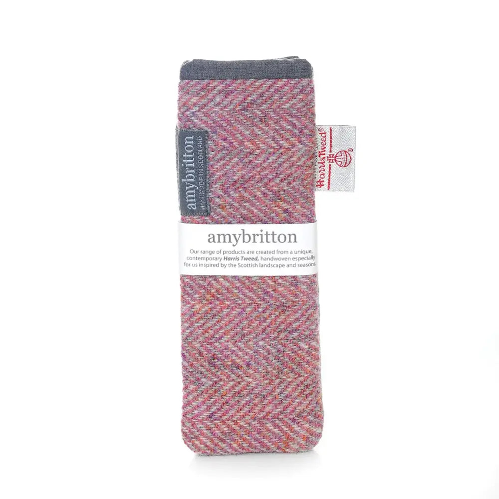 Harris Tweed Slim Glasses Case - Pink (Landscape)