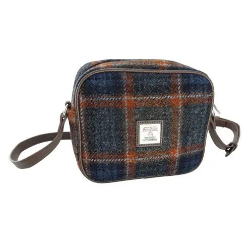 Harris Tweed Square Almond Mini Bag - Grey with Rust #127