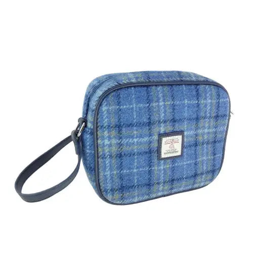 Harris Tweed Square Almond Mini Bag - Light Blue Check