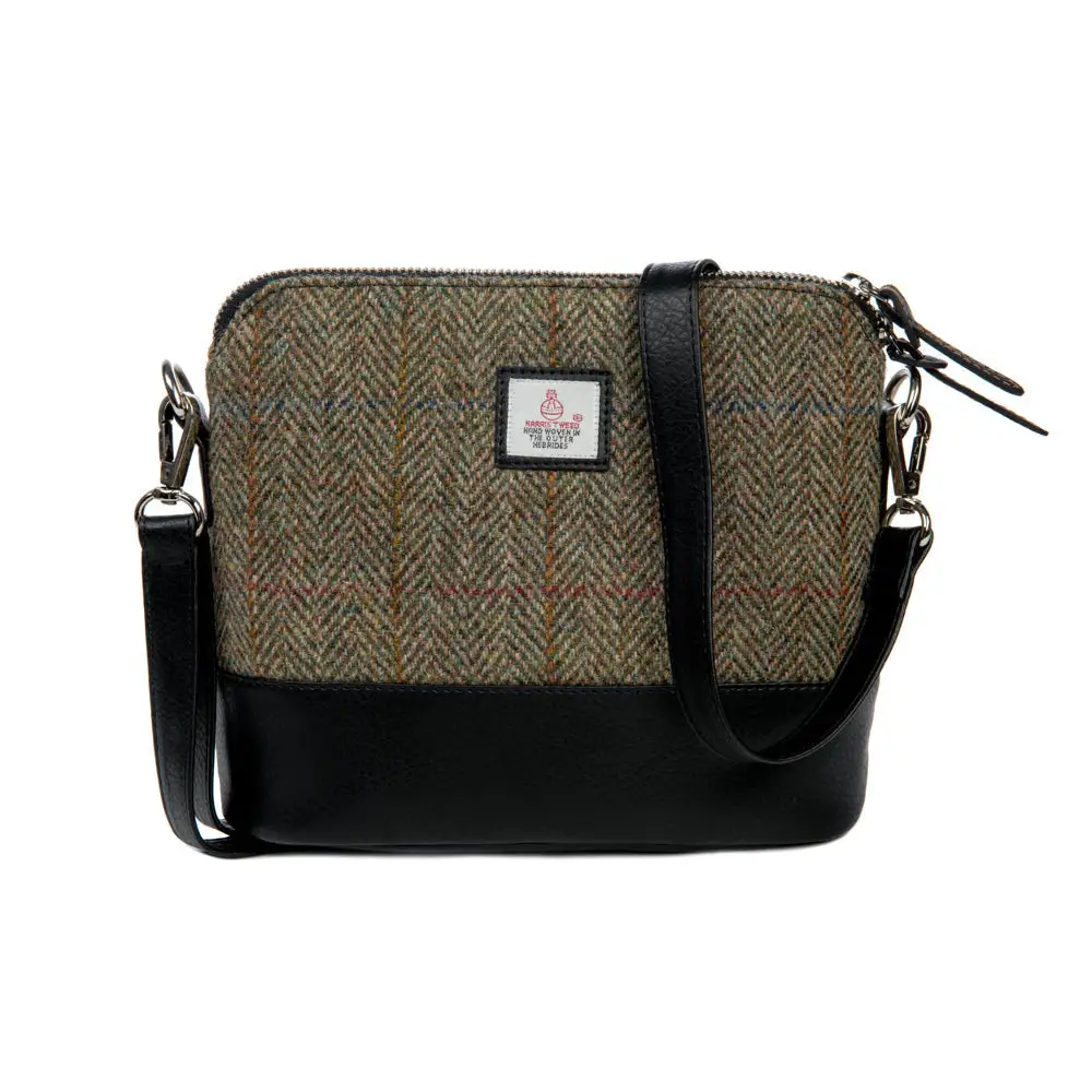 Harris Tweed Square Shoulder Bag - Country Green