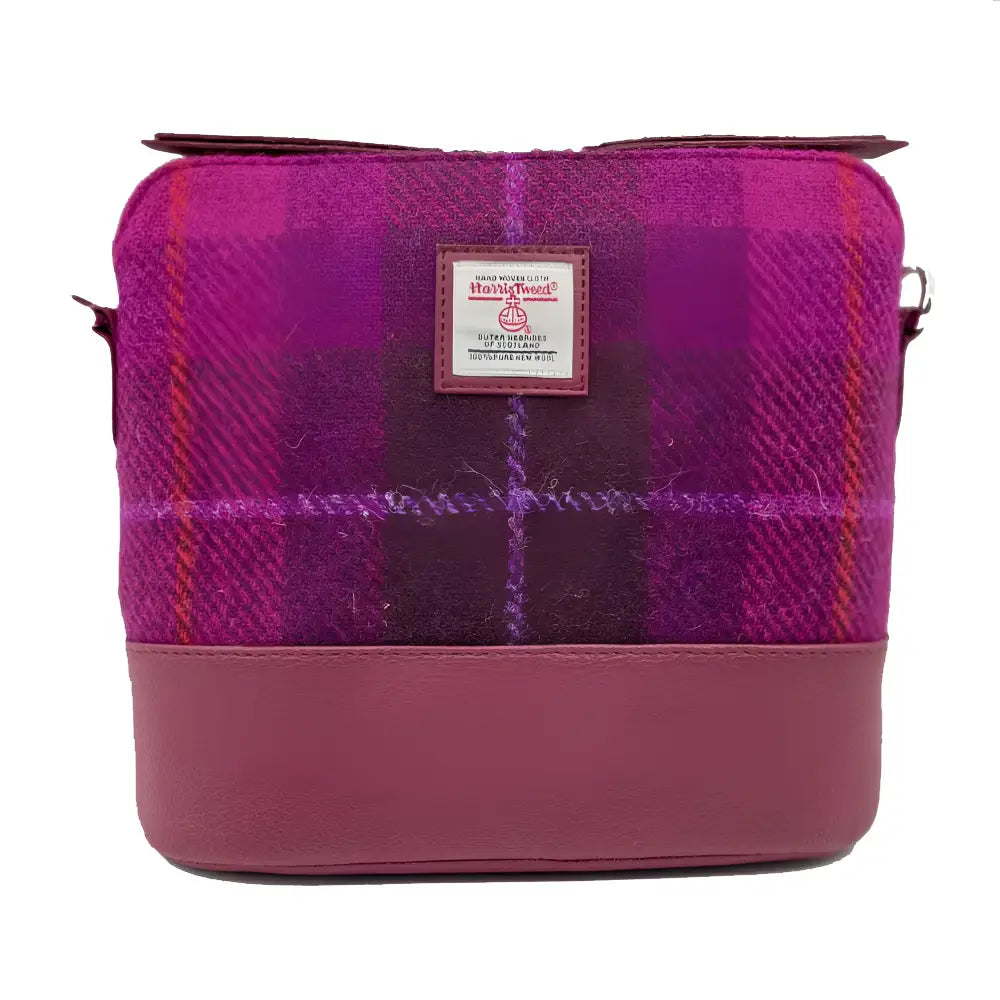 Harris Tweed Square Shoulder Bag - Purple Check