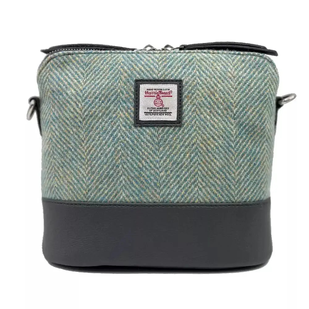 Harris Tweed Square Shoulder Bag - Turquoise