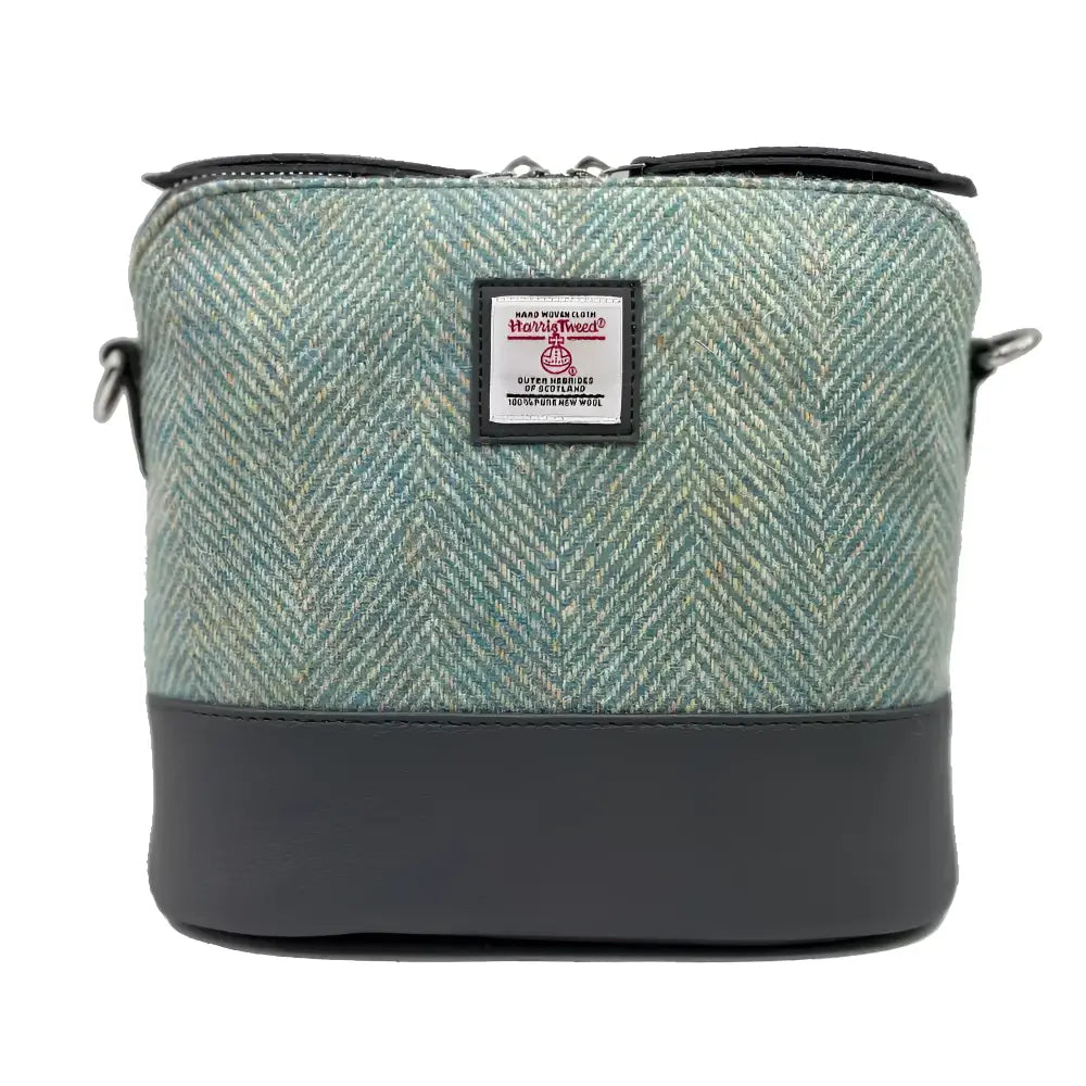 Harris Tweed Square Shoulder Bag - Turquoise