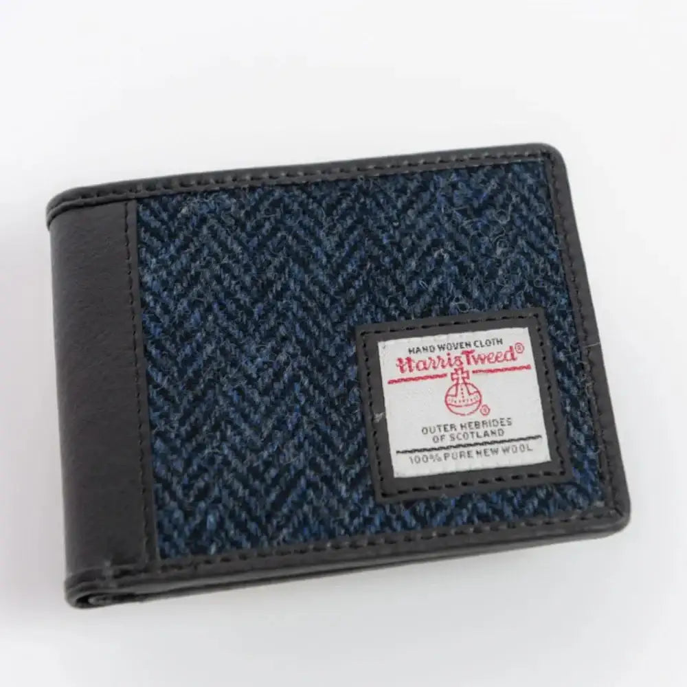 Harris Tweed Tri-fold Wallet - Blue