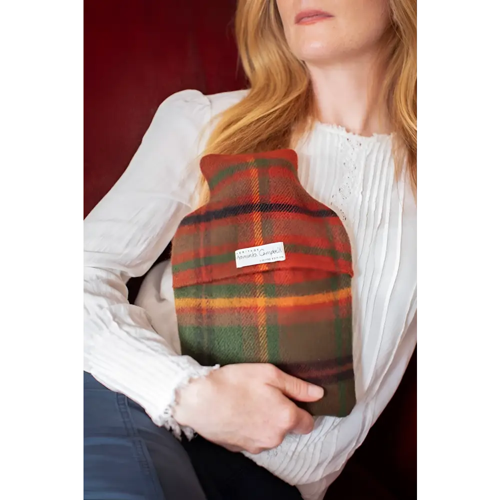 Hot Water Bottle in Lambswool Tartan - Autumn Woodland Walk