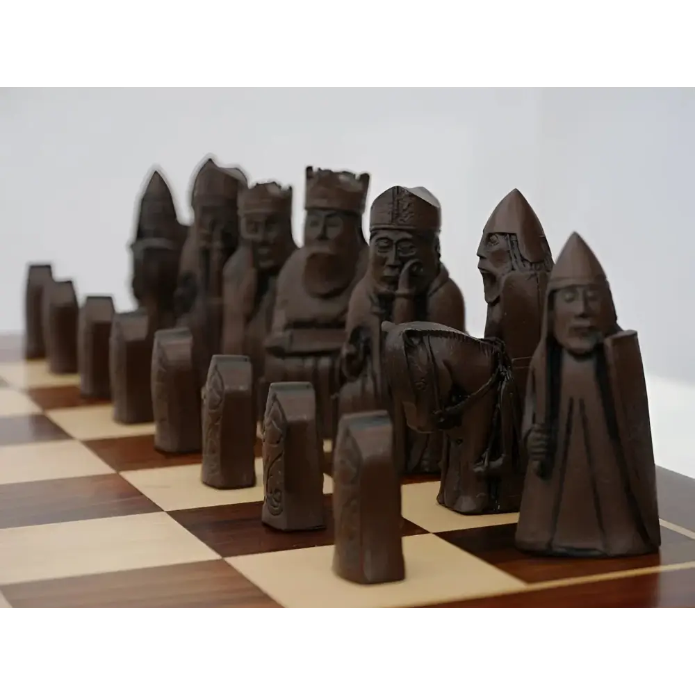The Isle of Lewis Chess Set - Brown & Ivory