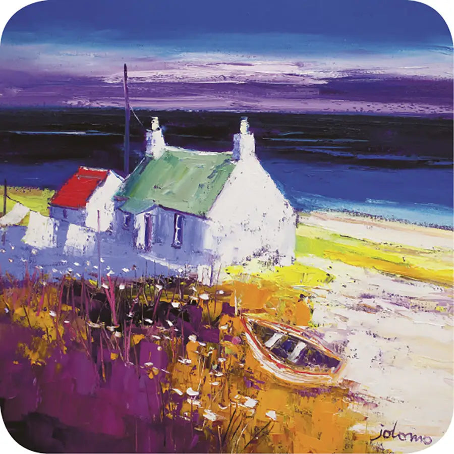 Isle of Lewis Red and Green Roofs Coaster - Scottish Home