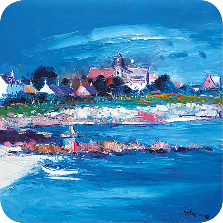 Jolomo Coaster Evening Light on The Abbey Iona - Scottish Home
