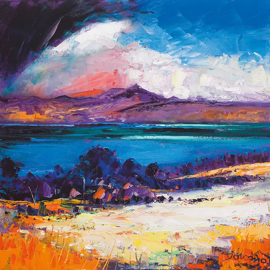 Kilbrannan Sound Arran from Kintyre Card - Scottish Art