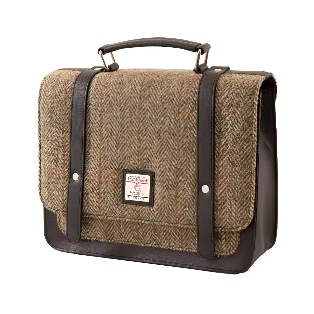 Ladies Messenger Bag in Harris Tweed - Green