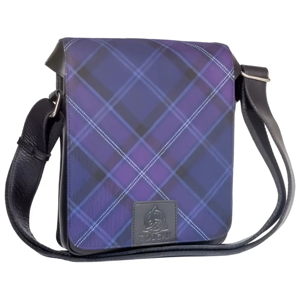 Tartan Scottish Green Beige Plaid Purse Crossbody Canvas Saddle Bag
