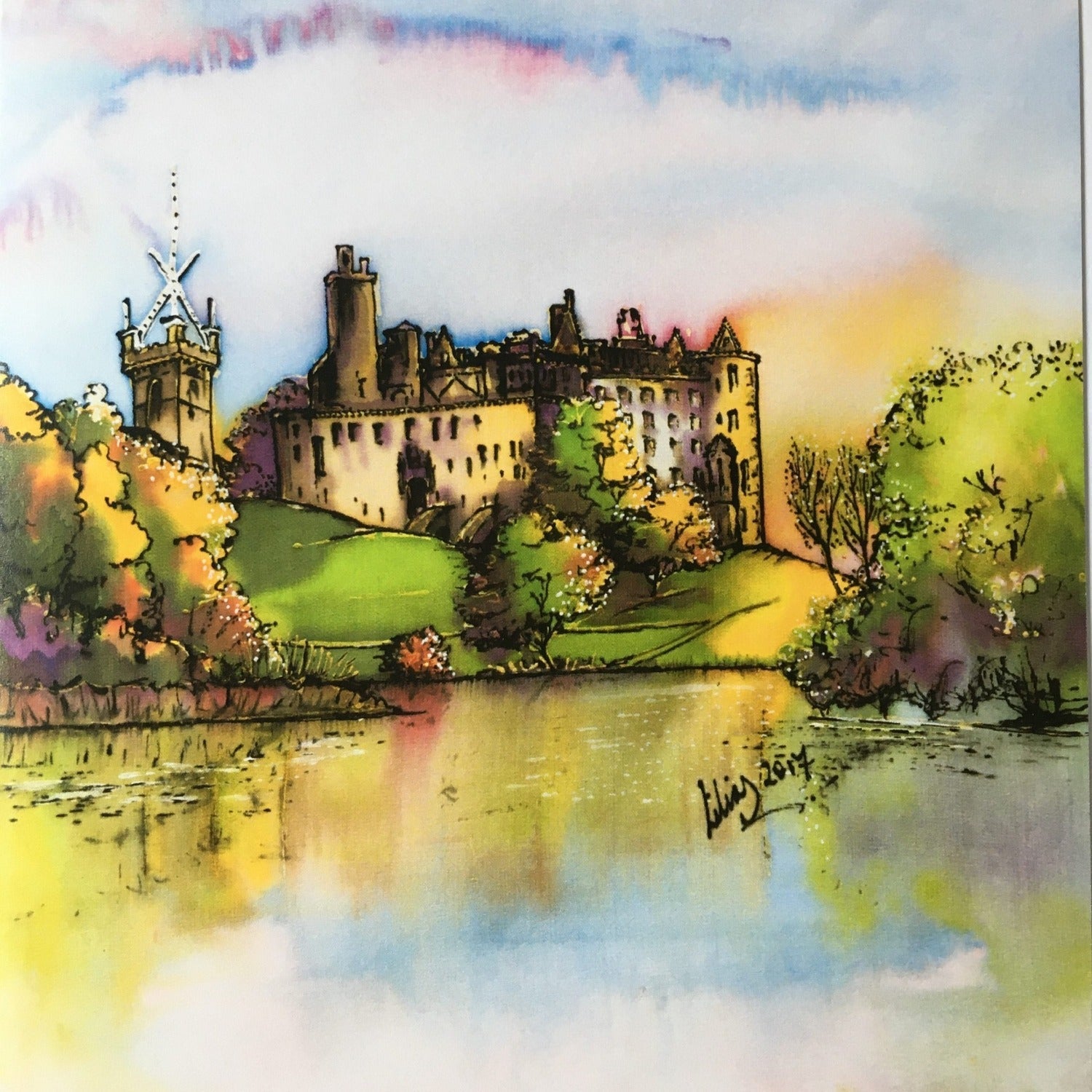 Linlithgow Palace card | Silk by Lillias | Scottish Creations