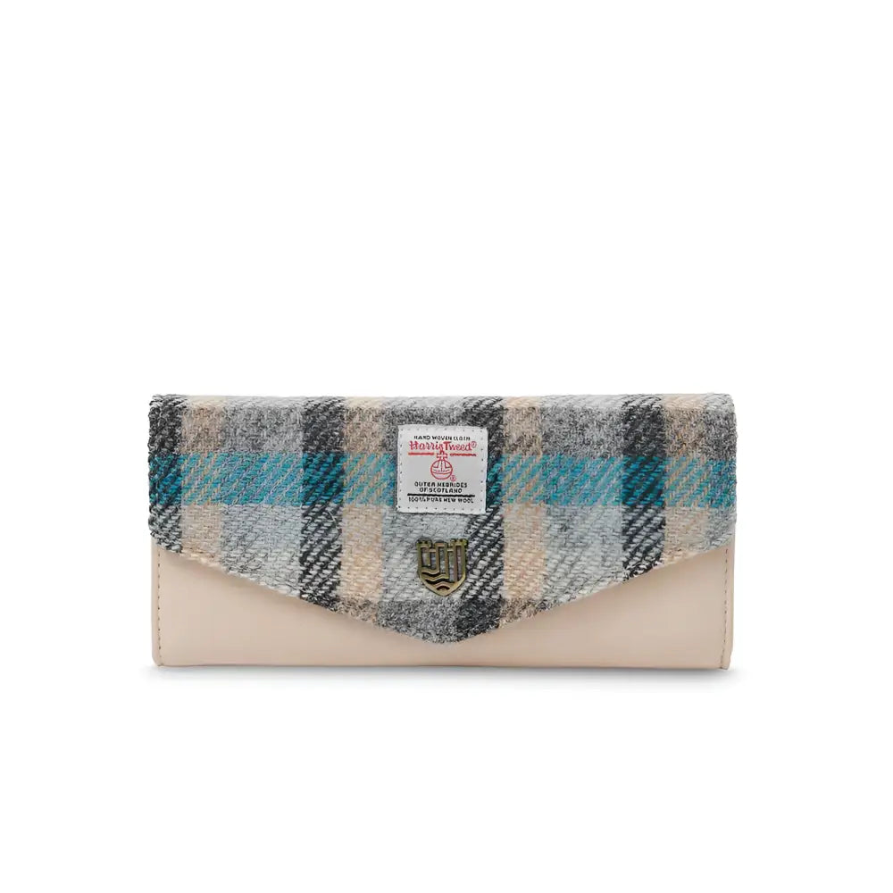 Long Clasp Purse in Harris Tweed - Islander tartan