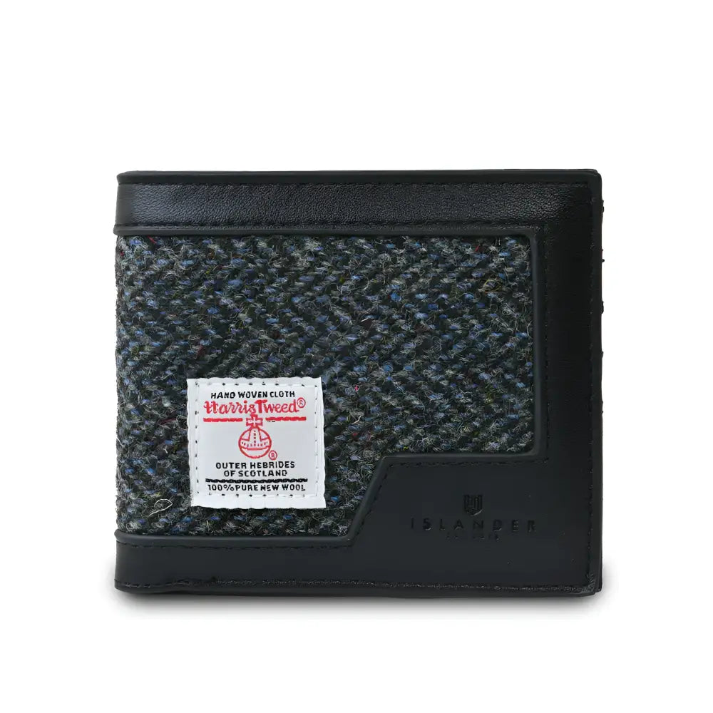 Men’s Wallet in Harris Tweed - Black & Grey
