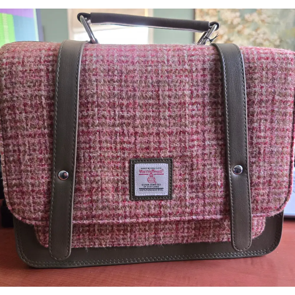 Ladies Messenger Bag in Harris Tweed - Maple
