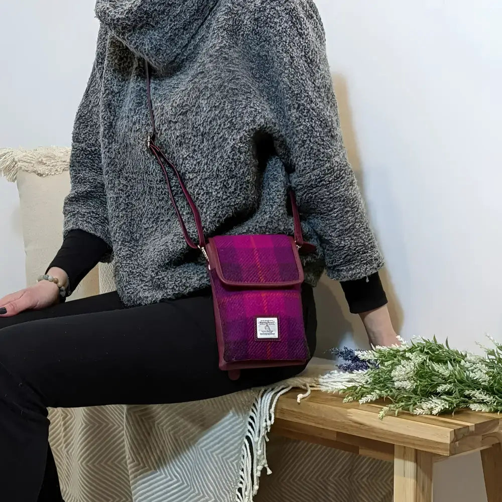 Mini Cross Body Bag in Harris Tweed