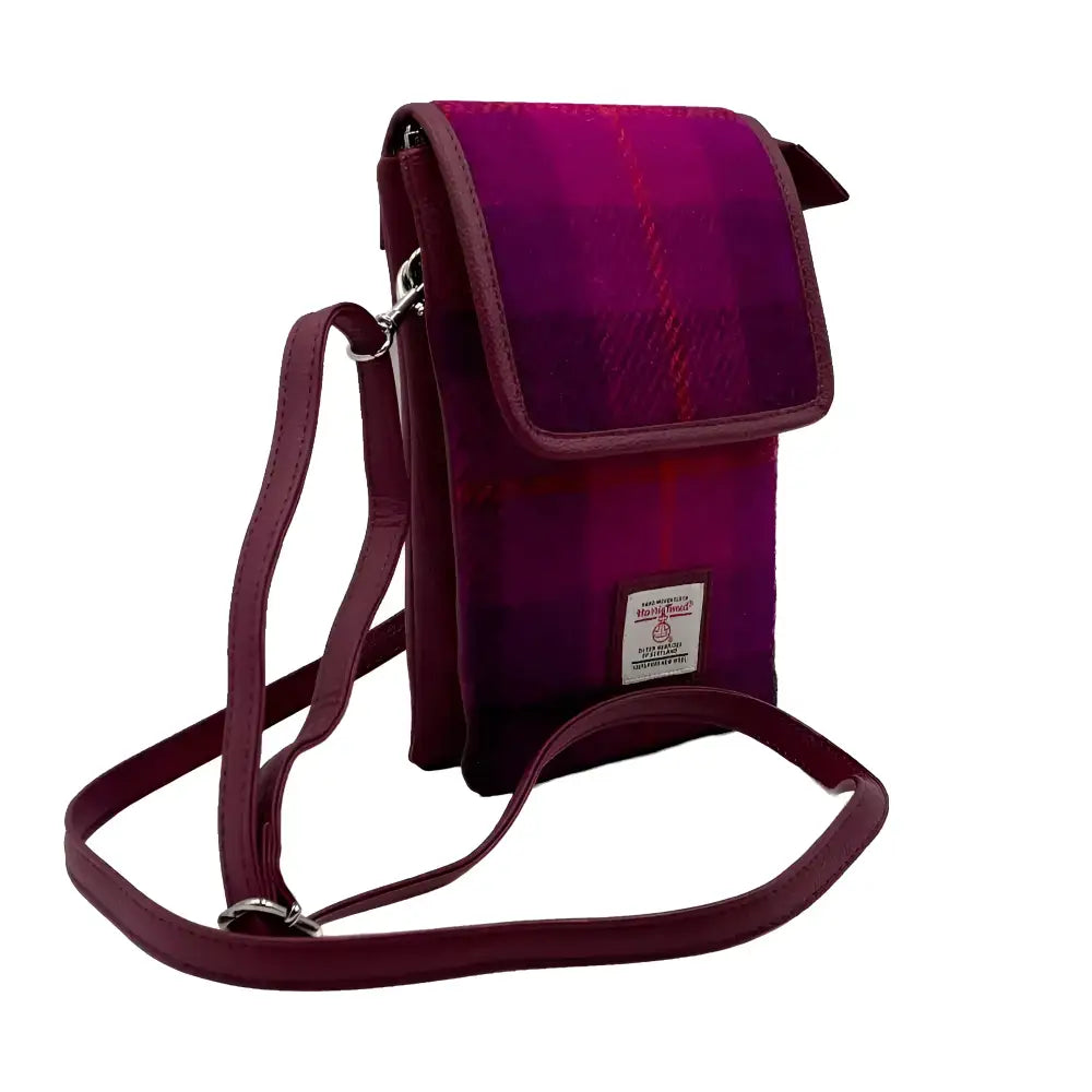 Mini Cross Body Bag in Harris Tweed - Purple