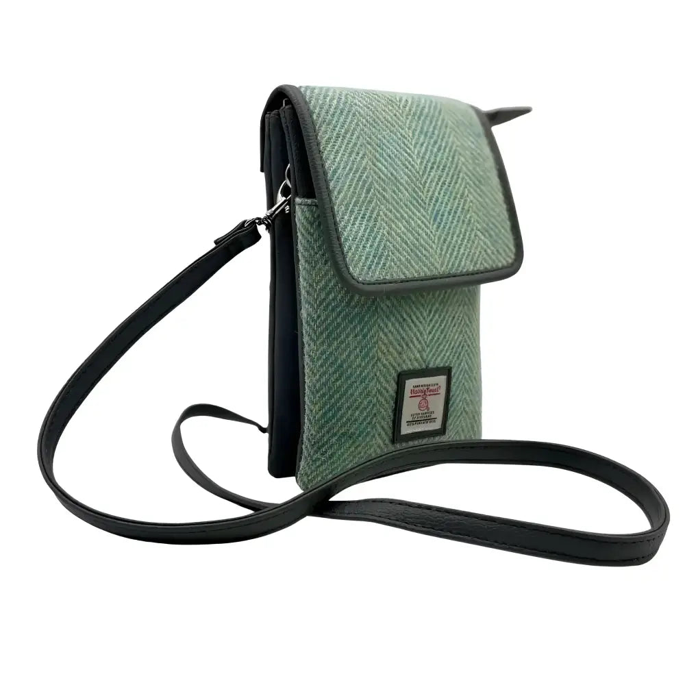 Mini Cross Body Bag in Harris Tweed - Turquoise