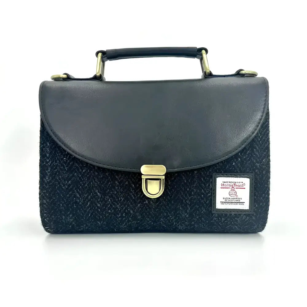Mini Day Bag in Harris Tweed - Charcoal
