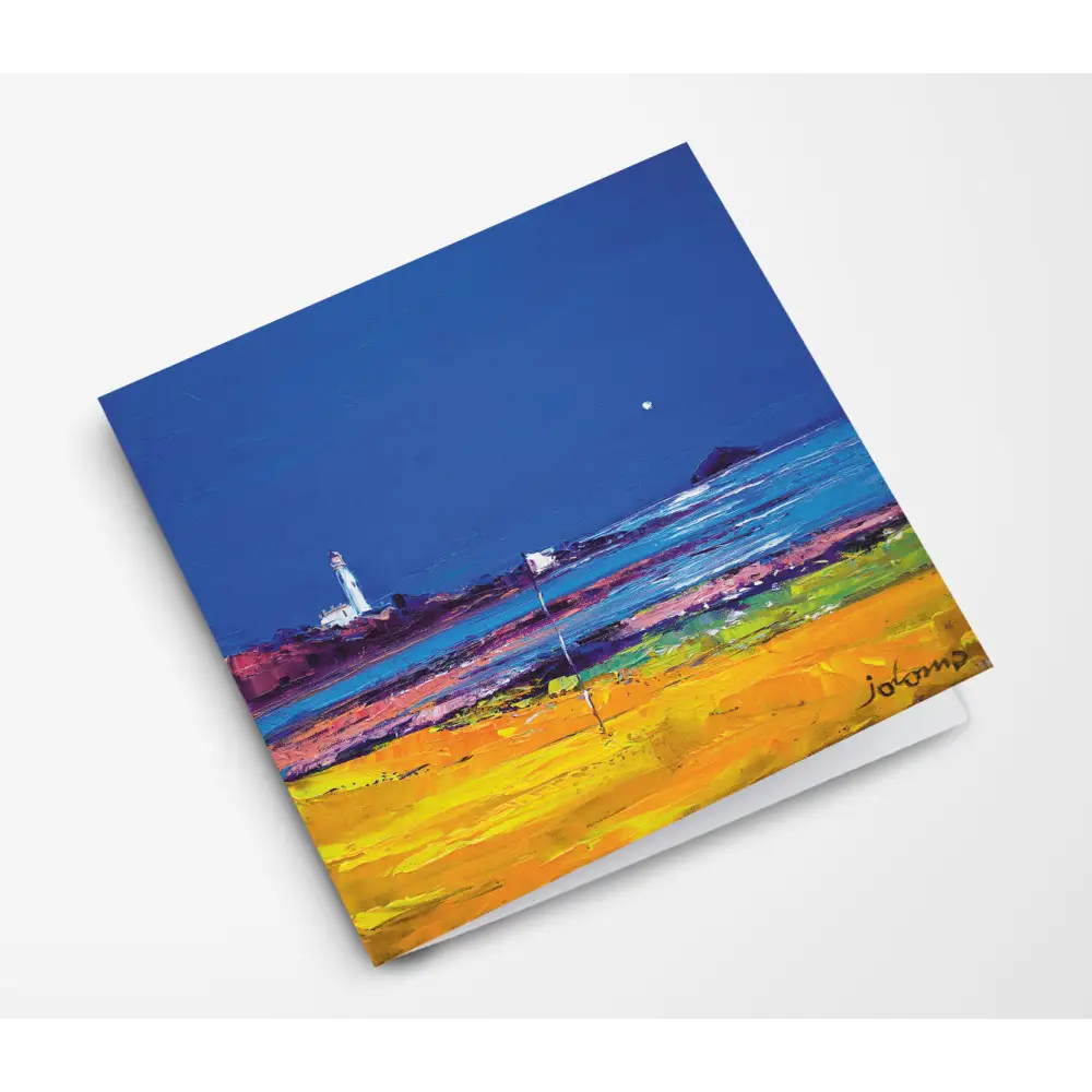 The Moon Over Turnberry & Ailsa Craig Card - Scottish Art