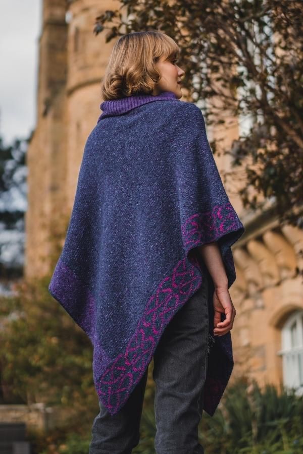 Mull Cape in Grape Donegal Wool | Bill Baber | Scottish Creations