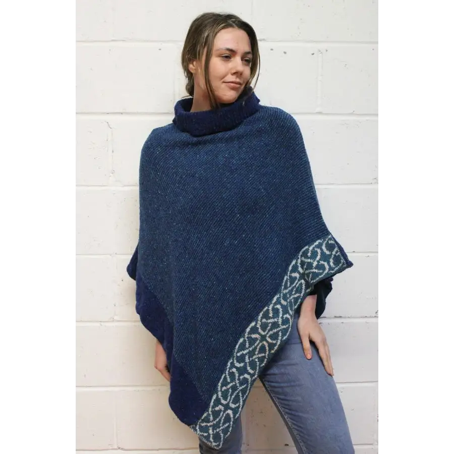 Mull Cape in Marine Donegal Wool - Cosy Essentials