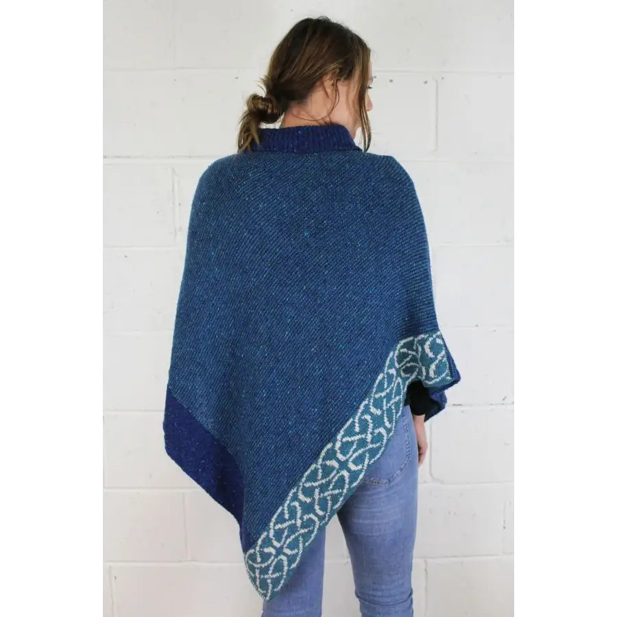 Mull Cape in Marine Donegal Wool - Cosy Essentials