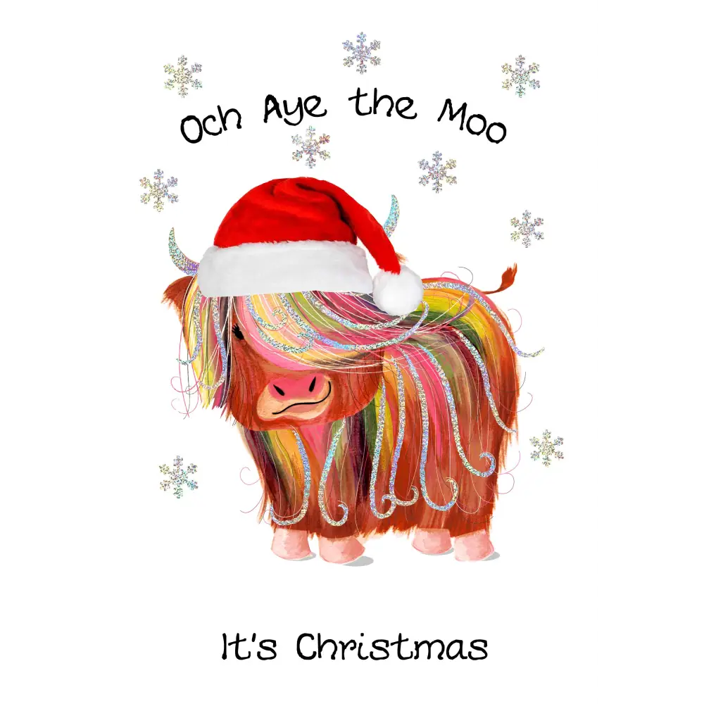 Och Aye the Moo It’s Christmas Card - Greeting & Note Cards
