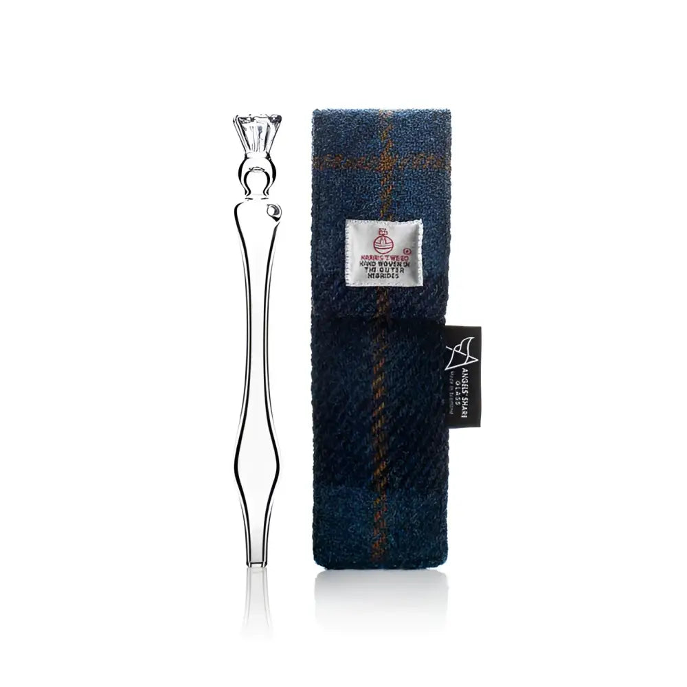 Pocket Dropper in Harris Tweed Case - Blue / Thistle - Scottish Gift