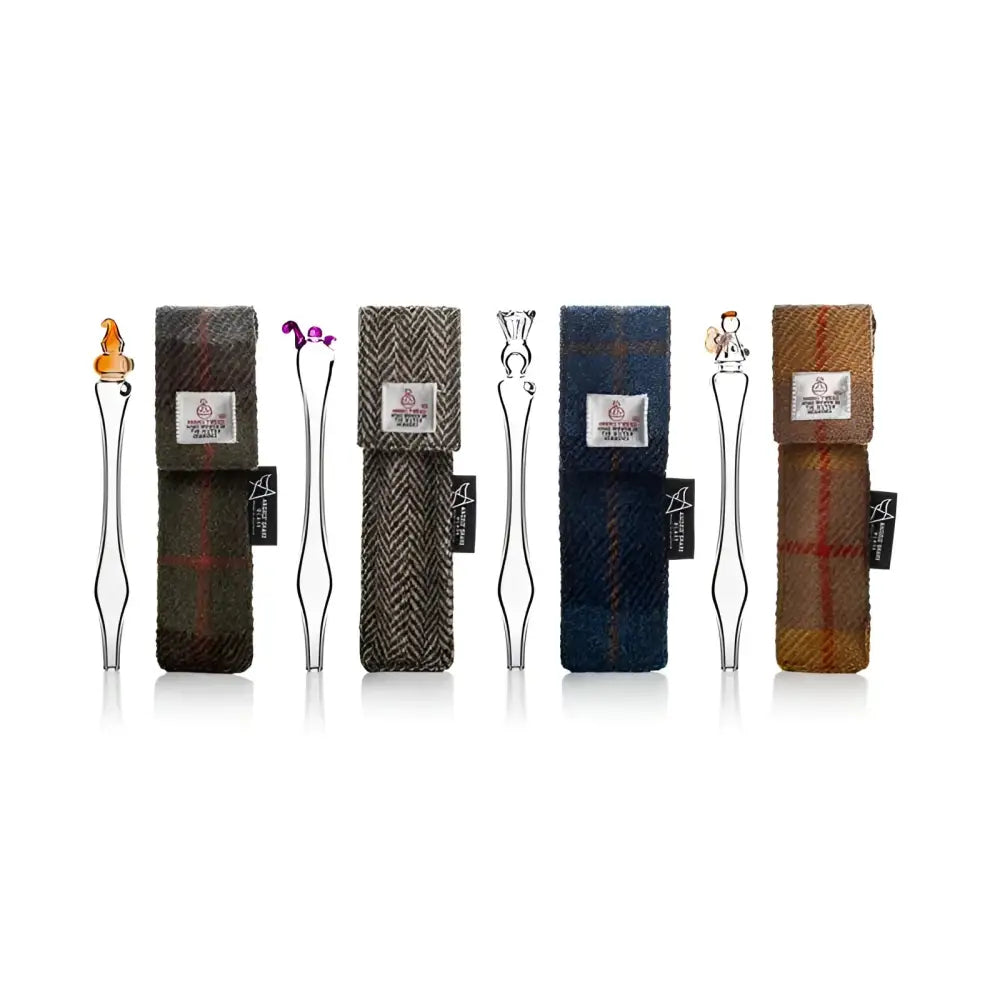 Pocket Dropper in Harris Tweed Case - Mustard / Angel - Scottish Gift