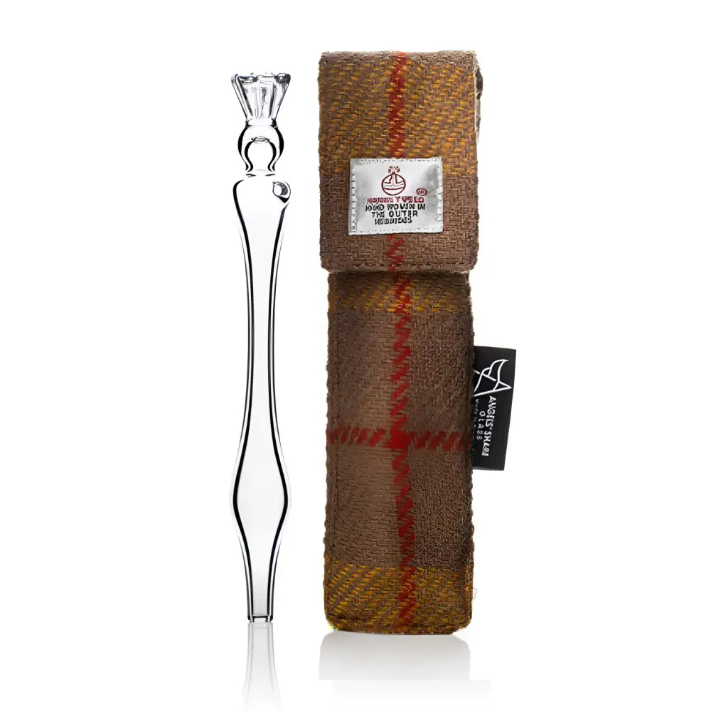 Pocket Dropper in Harris Tweed Case - Mustard / Thistle - Scottish Gift