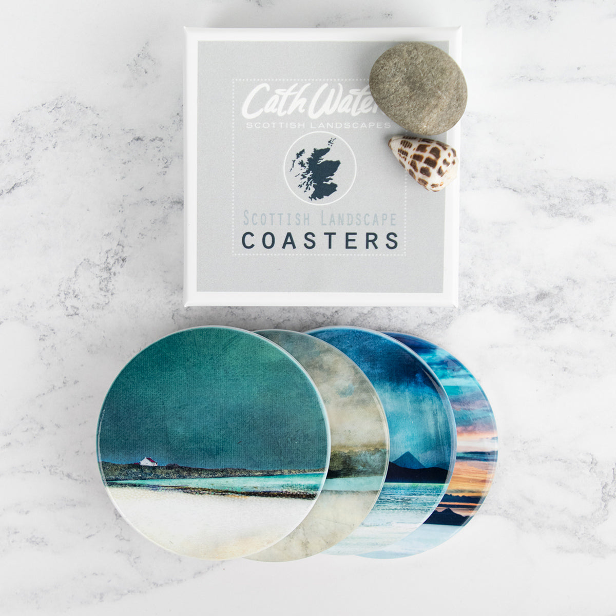 Red Croft, Barra Ceramic Coaster | Cath Waters | Scottish Creations